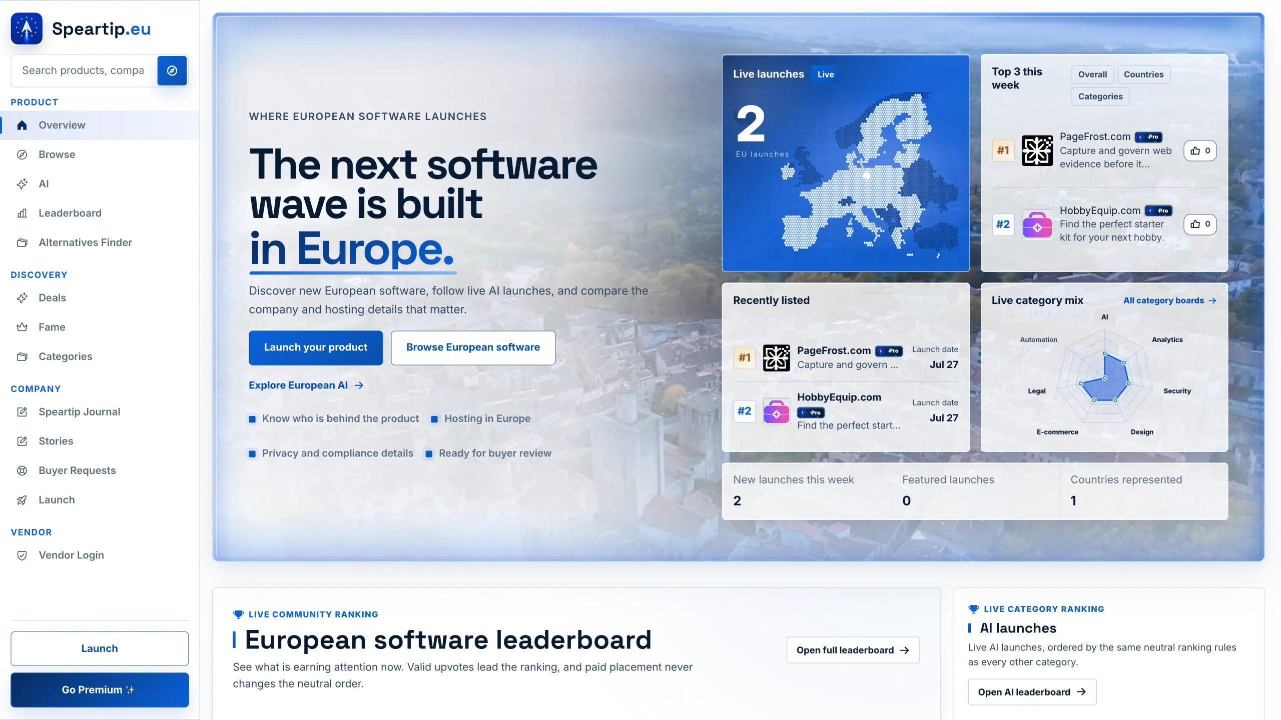 Landing page